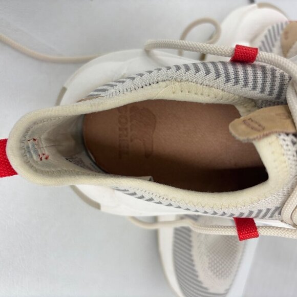 Sorel Explorer Defy Sneaker Womens Size 6 Tan Beige Gray Knit Casual Sport Shoe - Picture 6 of 9